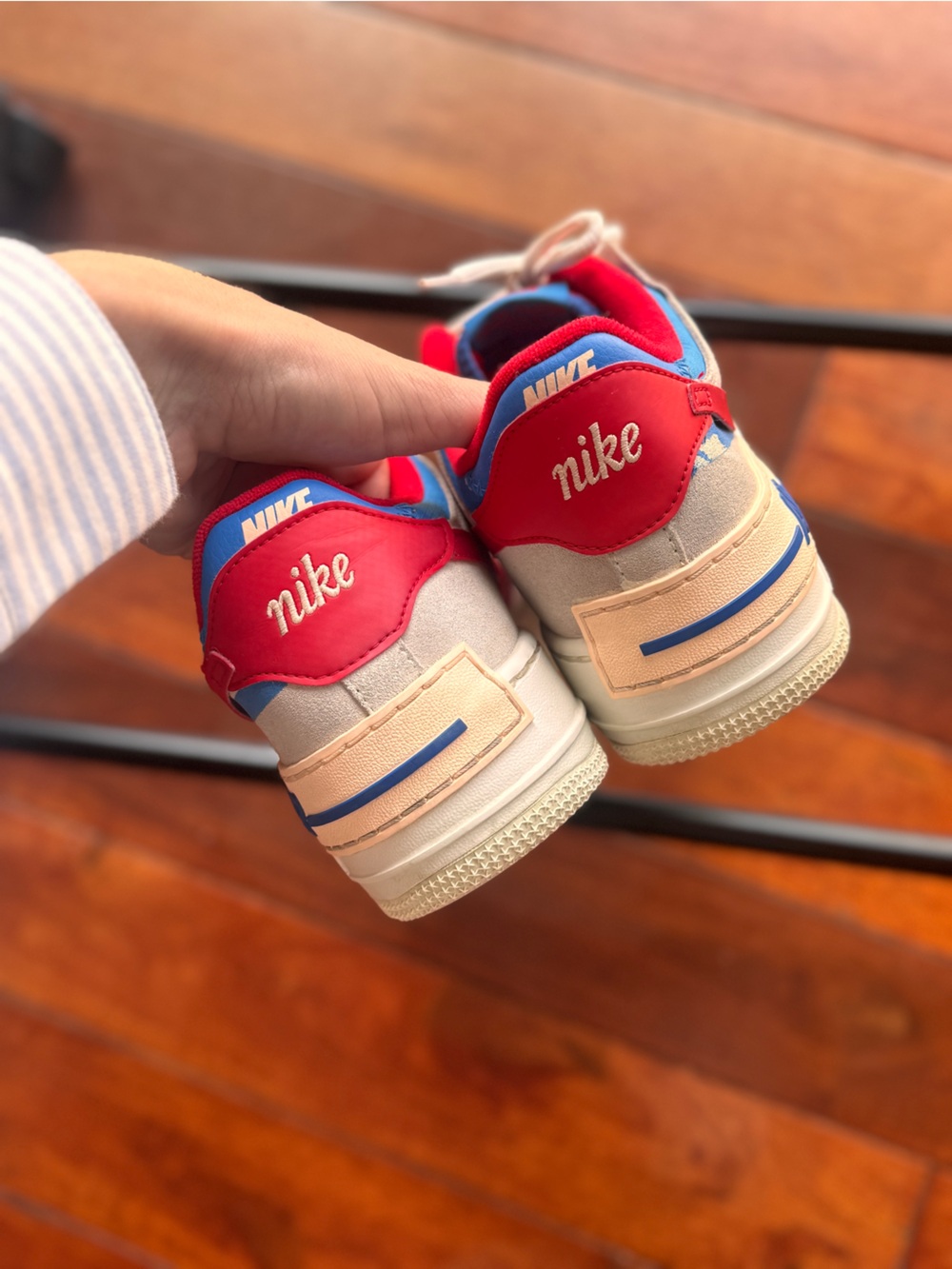 Nike Air Force 1 Shadow sneakers in a "Sail Royal Red" colorway - Picture 6 of 12